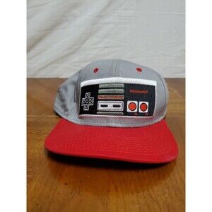 Nintendo Classic NES Controller - Snapback Hat, Gray and Red, One Size